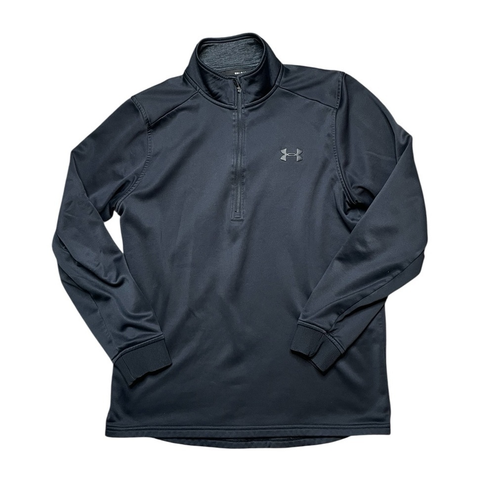 UNDER ARMOUR Coldgear Half Zip Pullover Shirt Black Size Small
